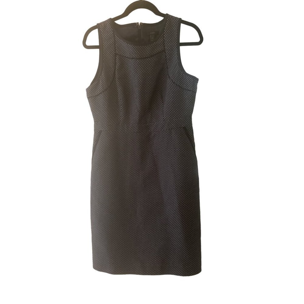 J. Crew Navy Blue Dotted Swissβ Sleeveless Career Dress Size 10